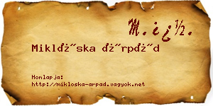 Miklóska Árpád névjegykártya